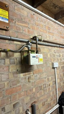 Gas meter in a garage conversion-1